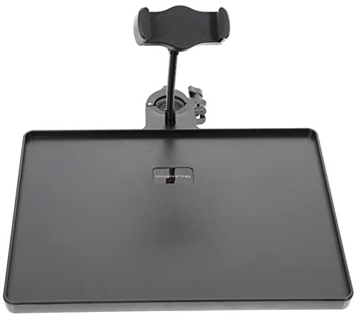 MILISTEN Mikrofonständer Tray Halter mit Handyhalterung, Universal Soundkartenfach, Mikrofonständer, Klemmregal, verstellbarer Handyständer für Live-Streaming, Aufnahme, Notenblätter