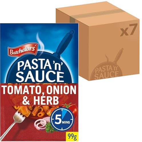 Batchelors Pasta 'n' Sauce Tomato, Onion & Herb Pasta Ready Meal, 99 g Packet (Pack of 7)