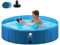 Fwiull Hundepool für Große & Kleine Hunde, Faltbarer Hunde Planschbecken 160 * 30CM Hundebadewanne Stabiler Swimmingpool Haustier Kind Schwimmbecken rutschfest Tragbar Blau