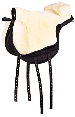 QHP Bareback Pad super Soft Kunstfell (Vollblut, schwarz)