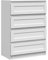 VBChome Kommode mit 4 Schubladen 70 x 40 x 97 cm Weiß RAM Grifflose Schubladenkommode Mehrzweckschrank für Flur Schlafzimmer Wohnzimmer Kinderzimmer Modern Weiß RAM