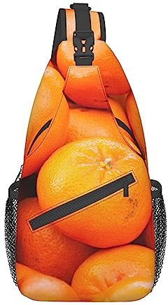 Orange Sling Bag Leichte Brusttasche Crossbody Wandern Sport Rucksack Für Outdoor, Schwarz , One size