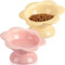 Hushee 2 cuencos elevados para gatos inclinados y elevados en forma de flor, plato de cerámica para gatos, sin estrés en el cuello y la columna vertebral, apto para lavavajillas, cuencos de