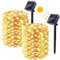 Moxled [2 Stück] Solar Lichterkette Aussen - 2x15M 150 LED Lichterkette Außen Solar Wasserdicht, 8 Modi Kupferdraht Solar Lichterkette für Garten, Terrasse, Balkon, Hof, Hochzeit, Party (Warmweiß)