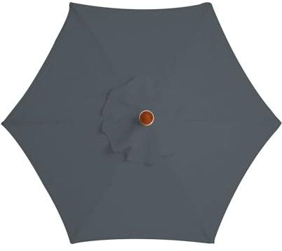CEIEVER Replacement Parasol Cover, Replacement Parasol Canopy 2.7M/3M+6 Arms/8 Arms Replacement Parasol Fabric cover for Garden Umbrella (Gray-3M+6 arms)