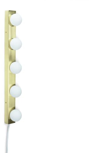 Plug in Brushed Gold Hollywood Make Up Dressing Table Vanity Light Wall Light Fitting Glass Globe Lamp Shade + LED Bulbs