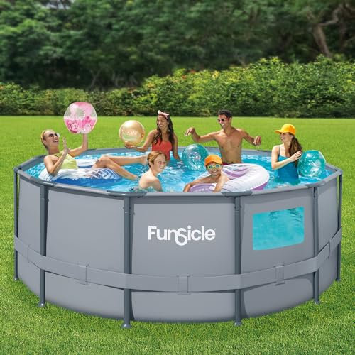 FUNSICLE Piscine Tubulaire Ronde à hublot Ø 3,66m x h1,22m