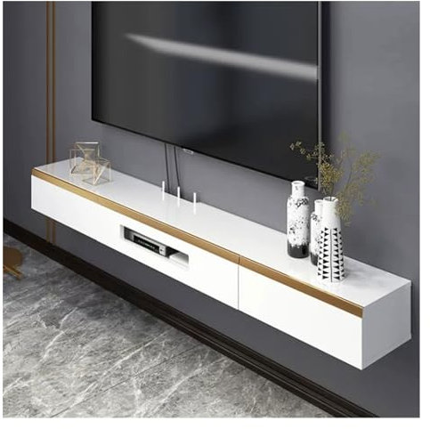 Fernsehtisch Wandhängender schwebender TV-Ständer, wandmontiertes Entertainment-Center und Schrankregal, TV-Konsole mit Stauraum, Medienkonsole for DVD-Player, platzsparendes Unter-TV-Regal for Schlaf