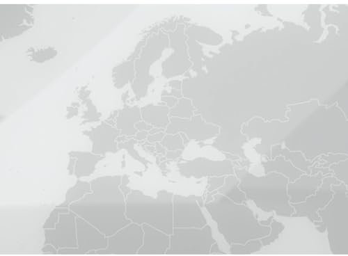 magnetoplan Design-Glasboard mit Weltkarte | BxH 1000x500mm, Brillant-Weiß/Anthrazit | Magnethaftend | ESG-Sicherheitsglas in Premium Qualität | Beschreibbar mit Board- und Kreidemarker