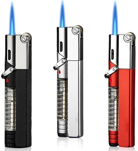 3 accendini tempesta a fiamma jet, antivento, accendino a gas, ricaricabili per candele, cucina, campeggio, barbecue, regali per uomini (venduti senza gas)