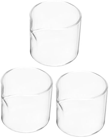 Ciieeo 3 Stück Milchbehälter Glas Klein Kaffee-latte-behälter Sahnekännchen Kaffeesirupspender Milcheinsatz Sirupspender Kaffeelatte-behälter Kaffeemilchspender Kaffeespender Kaffeesahnek