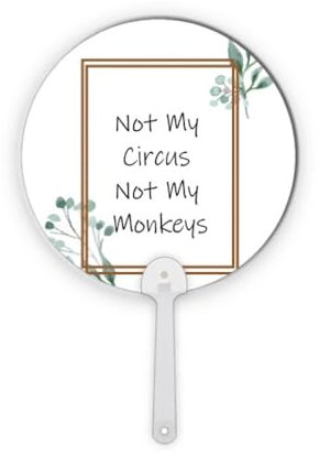 Monkey Denies Art Deco Fashion Handventilator aus Kunststoff, rund, Dekoration, Handwerk