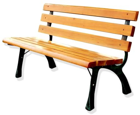Gartenbank Holz Gartenbank Metall Gartenbank Wetterfest 2-Sitzer Holzbank Bank Wetterfest aus Holz Stahl Sitzbank Klassisch for Garten Balkon Terrasse