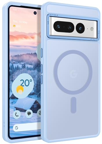 YINLAI for Google Pixel 7 Pro Magnetic Case [Compatible with Magsafe] Support Wireless Charging Slim Full Shockproof Case for Google Pixel 7 Pro, Light Blue