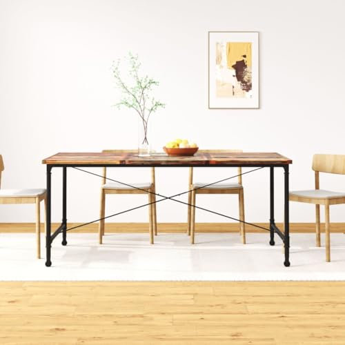 UJCHVHN Mesa de comedor de madera maciza reciclada, 180 cm, muebles