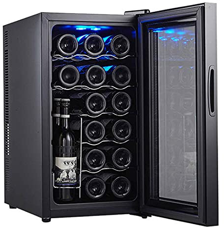 IUBGFTO Beverage Refrigerator Mini,Constant Temperature Wine Cabinet Adjust Temperature Freestanding Counter Top Bar Fridge Quiet Operation Compressor (Elegant black)