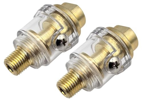 HERO Mini Druckluft Öler für Druckluftwerkzeug 2 Stück Nebelöler Miniöler 1/4 Leitungsöler Ölgeber Luftkompressorrohr Ölfüllwerkzeug Druckluftgeräte Schlagschrauberöler Ölnebler Pneumatisch