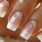 Falsche Nägel Zum Aufkleben Französisch - 24 Stück Künstliche Nägel Kurz Quadrat - Glitzer Soft Gel Press on Nails für Frauen - Glossy Acryl Klebe Fake Nail Art Manicure (French Glitter Rosa)