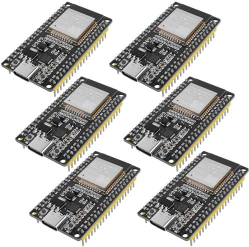 6 Pack ESP32 Board ESP32-32S WROOM Module CP2012 USB C 38Pin WiFi+Blue Tooth Type-C Interface ESP32-DevKitC-32 Development Board STA/AP/STA+AP
