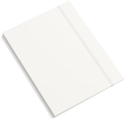 BIGSO PAULINA A4 Mappe mit Gummiband – Sammelmappe für Dokumente, Akten, Unterlagen usw. – Aktenmappe aus Faserplatte und Papier – weiß