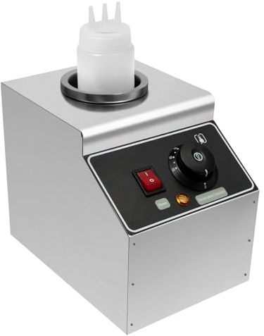 Mermajestic 80W Elektrischer Saucenwärmer Käsewärmer Edelstahlspender, soßenwärmer mit Automatischer Heizfunktion, Food Warmer für Mayonnaise, Käsesauce, Restaurants, Cafés und Partys