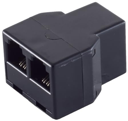 1aTTack.de 1 coupleur RJ11 vers 2 adaptateurs RJ11 - Contacts plaqués Or - en Plastique moulé - Blindé - Noir