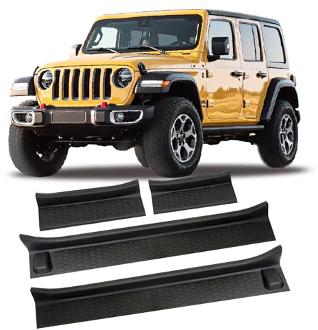 4PCS for Jeep Gladiator Door Sill Guards Kit for 2018-2025 Jeep Wrangler Accessories Door Entry Guard Protector for 2020-2024 Jeep Gladiator JT Accessories Car Door Sill Protector for Jeep Wrangler JL