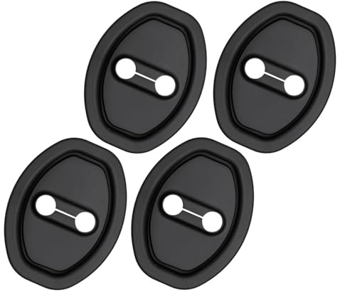 Verazquy Universal 4Pcs Black Silicone Car Door Lock Protectors - Door Latch Covers Accessories Shock Absorption Noise Reduction Covers for Most Cars SUVs Taxis