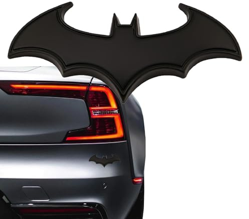 Norhogo 1 pcs black Stainless Steel Bat Batman Car Emblem Decal Badge | Fan Batwing Batarang Symbol 3D Auto Badge, 3D stainless steel bat car emblem decal badge