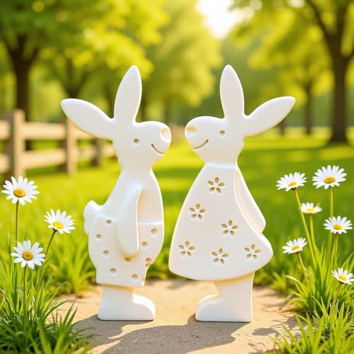 Skeadex Silikonformen Gießformen Ostern Hase,2 Stück Hase Silikonform Ostern Gießformen Silikon Ostern Gießform Hase Giessformen Silikon Osterhase Silikonform Frühling Gibs zum Gießen Kaninchen (C)