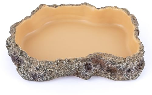 Kheprilat Reptile Food Dish, Terrarium Water Bowl, Feeding Bowl for Reptile Amphibian Pets