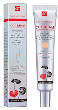 CC Centella-kräm, CC Cream lätt och naturlig täckning, SPF 25+, Multi-Purpose Skin Tone Adjusting CC Cream Concealer Full Coverage, sminkfärgkorrigerare