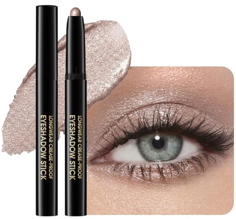 STNFAREBI Crayon Fard à Paupières en Stick, Ombre à Paupières Crème Waterproof, Longue Tenue, Haute Pigmentation, Fini Shimmer, Texture Crémeuse, Multi-Usage Yeux, Facile à Utiliser, 09# CHAMPAGNE