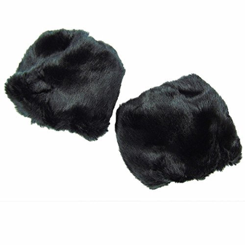 Partybob Damen Fell Armstulpen - Pulswärmer (Schwarz)