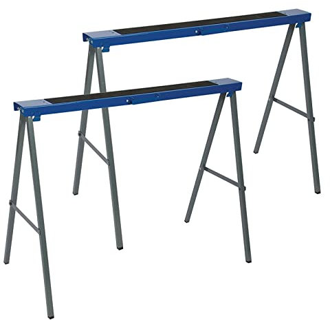 daptez Metall Säge Pferd Doppelpack 125kg 100mm breit Oberseiten mit rutschfestem Gummi Matten