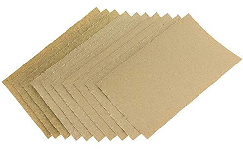 Coral herramientas 74200 Essentials abrasivos papel de lija hojas con Fine tamaño mediano y grueso granos) – marrón (10 unidades)