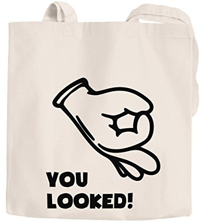 Jutebeutel Comic Hand Look Hole Game Baumwolltasche Stoffbeutel Tragetasche Moonworks® natur 2 lange Henkel