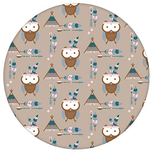 Gräflich Münster'sche Manufaktur braune Kindertapete Indianer Eulen - Vliestapete Kinder, Vintage GMM Design Tapete für ihr Heim (Wand halbhoch tapezieren H: 1,5m B: 46.5cm)