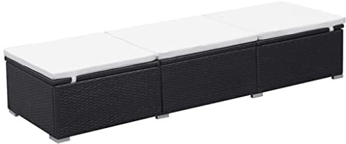 vidaXL Sonnenliege Poly Rattan Gartenliege Strandliege Relaxliege Liegestuhl
