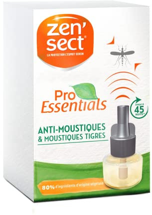 Zen'Sect ProEssentials Moustiques – Lot de 2 Recharges pour Diffuseur électrique (2x 45 nuits) – Anti-Moustiques & Moustiques Tigres