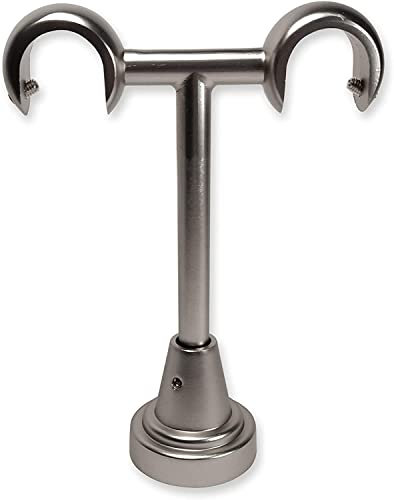 Zubehör für Gardinenstange/Vorhangstange Ø16mm, 1-läufig oder 2-läufig (Silber Matt Träger 2-läufig - Ø16mm Deckenbefestigung)