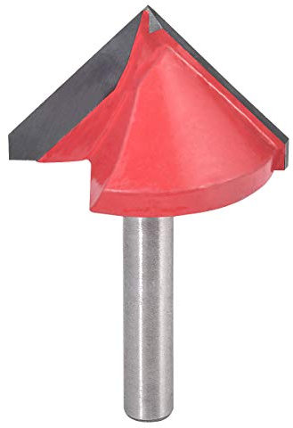 KATUR Broca de 6 mm con vástago y punta de carburo con ranura en V, para grabado CNC, herramienta para trabajar la madera con fresa de extremo (vástago de 6 mm, 32 mm de ancho, 90 grados)