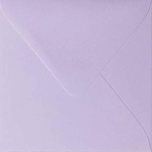 100 / Quadratische/Briefumschläge/feuchtklebend/Farbe/Flieder / 16 X 16 cm 160 X 160 mm/Umschläge