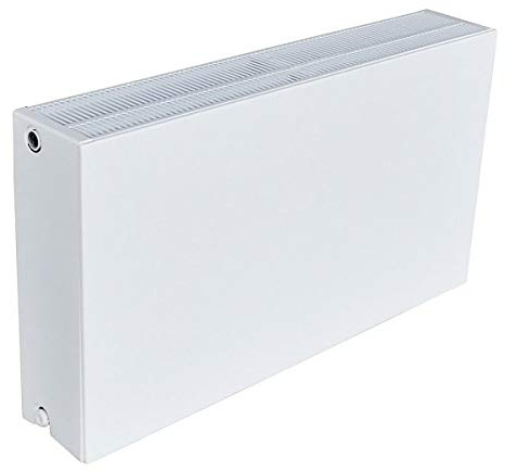 Universal-Planheizkörper 33/600/1000-6 Anschlüsse: 2x recht ½“IG, 2x links ½“IG, 1x Doppelanschluss (2x ½“IG) Unterseite ein - Verkehrsweiß (RAL 9016)