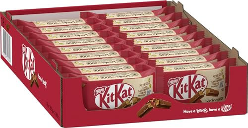KitKat Schokoriegel mit knackiger Waffel, ummantelt mit zartschmelzender Milchschokolade, leckerer Pausensnack im 4-Finger-Format, 18er Pack (à 4x41.5g)