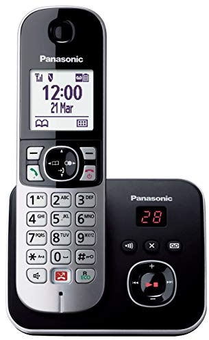 Panasonic KX-TG686 Digitales Schnurlostelefon (automatische Anrufsperre, Anrufbeantworter, Freisprecheinrichtung, Nicht-Störmodus, Verschiedene Klingeltöne, Tagebuch, Babymonitor) Schwarz