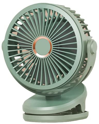 Ventilador clip con USB, portátil mesa, personal, fuerte, silencioso, flujo aire de 4 velocidades abrazadera resistente casa, oficina, mesa, dormitorio, cocina, viajes interior exterior (verde)