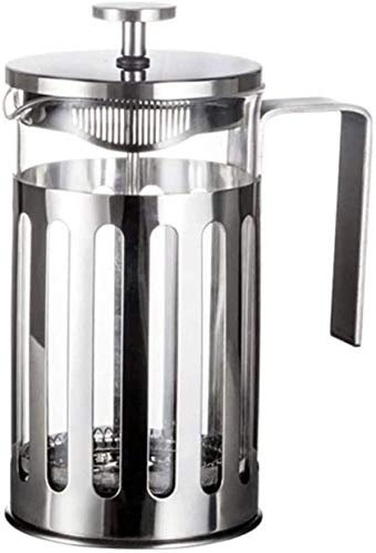 NCRD Stainless Steel French Press, Safe Carafe for Easy Cleaning, Replacement Filter Included, Stainless Steel