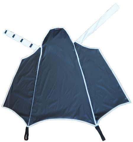 Drachenhaut 2-in-1 Radfahrer Regenschutz (schwarz mit reflektierenden Details, Übergröße)