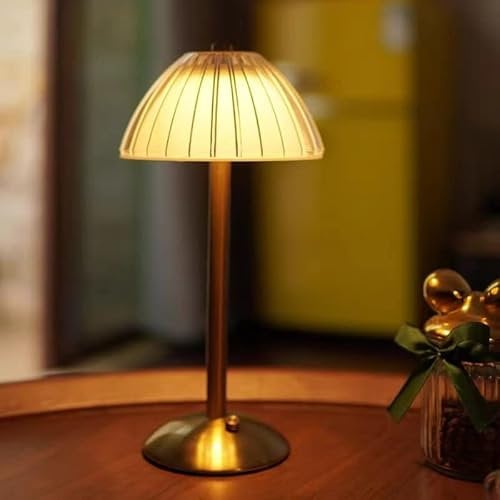 Kizozo Lámpara de mesa sin cable, con batería, Lámpara LED regulable de cabecera, escritorio, para salón, dormitorio, 3 colores de luz